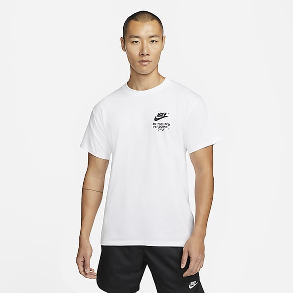 Couple Wear Loose White Graphic T Shirts. Nike ID
